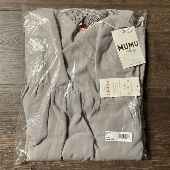 Show Me Your Mumu June Maxi Dress in Dove Grey Chiffon. Size Large. NWT! - Picture 4 of 13